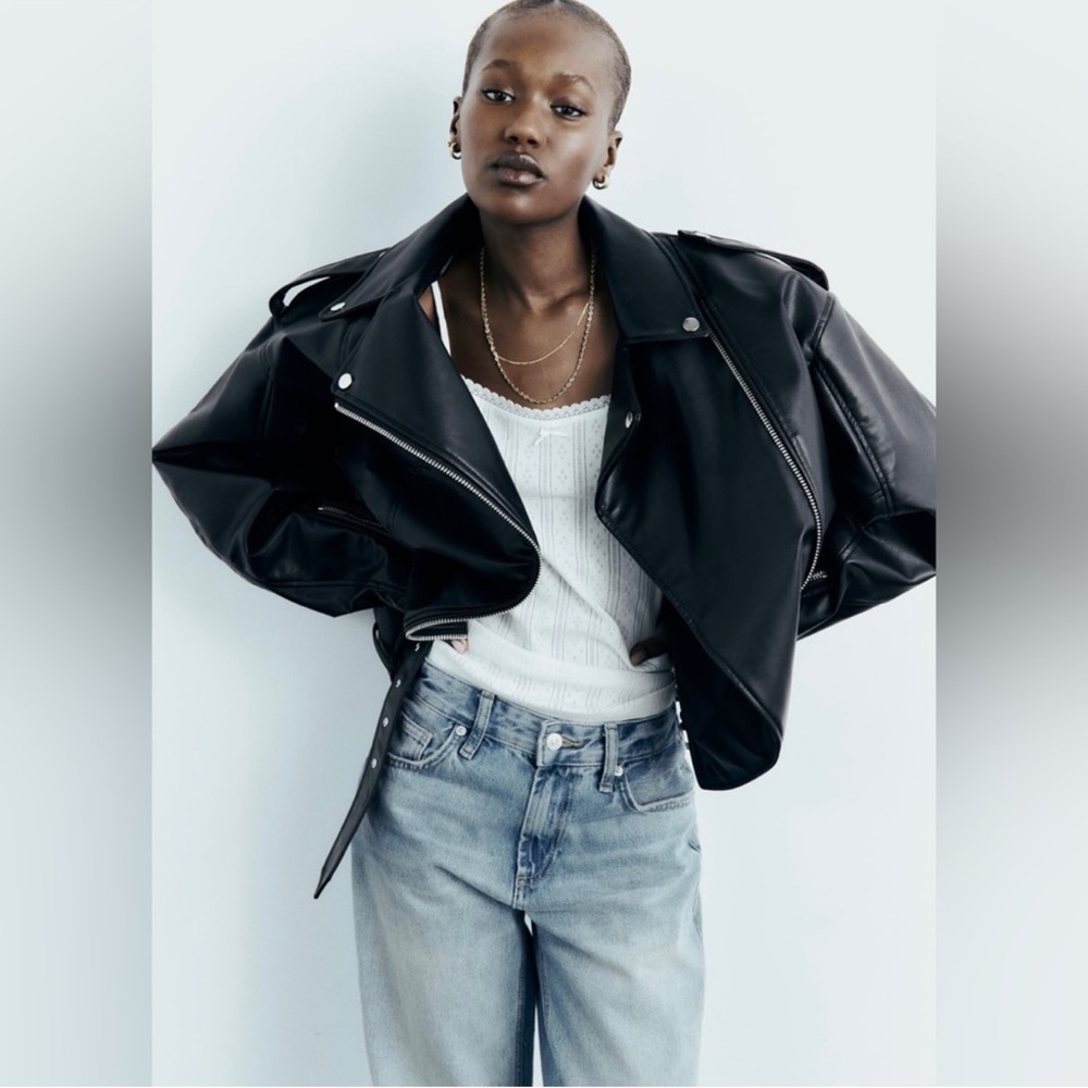Zara women’s Black‎ Biker Jacket M